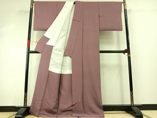 平和屋着物●上質な色無地　梅鼠色　正絹　逸品　AABI9377fy