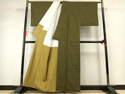 平和屋着物●上質な紬　縞　正絹　逸品　AABI9381fy