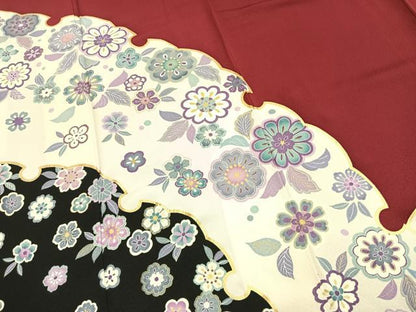 平和屋着物●豪華振袖　雪輪花文　金彩　正絹　逸品　AABI9382fy
