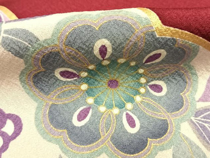 平和屋着物●豪華振袖　雪輪花文　金彩　正絹　逸品　AABI9382fy
