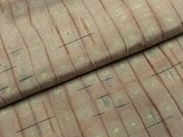平和屋着物●上質な紬　杢目絞り　絣柄　鈴乃屋扱い　正絹　逸品　AABI9388fy