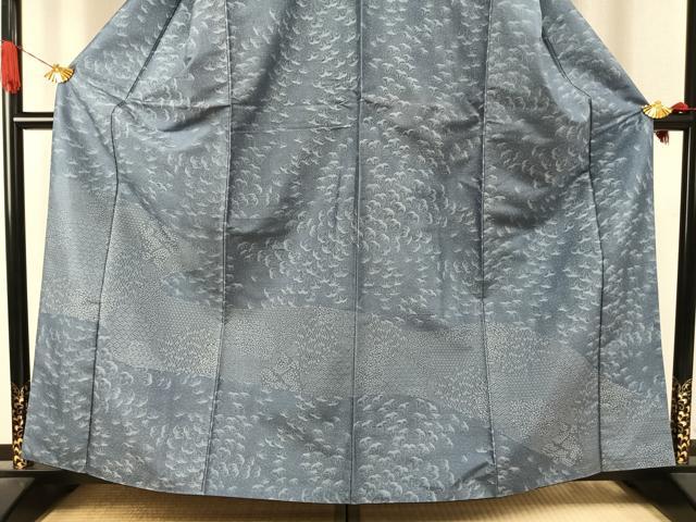 平和屋着物●訪問着　紬地　道長花文　正絹　逸品　AABI9389fy