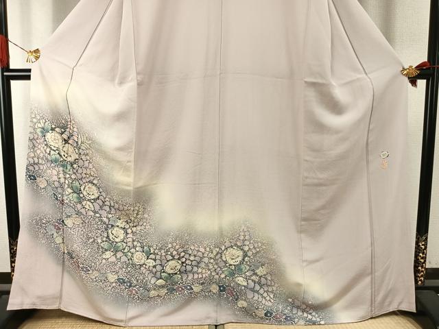 平和屋着物●越後十日町の一流染匠　桐屋・翠山工房　訪問着　絞り　辻が花　暈し染め　正絹　逸品　AABI9390fy