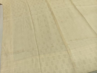 平和屋着物●長襦袢　無双仕立て　市松地紋　鳥の子色　正絹　逸品　AABI9392fy