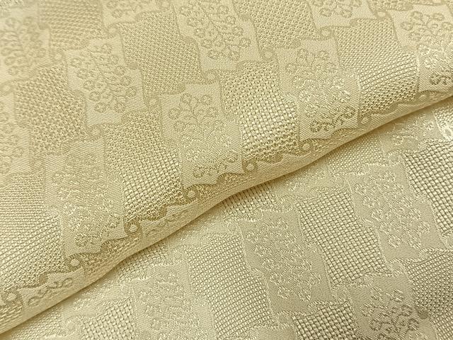 平和屋着物●長襦袢　無双仕立て　市松地紋　鳥の子色　正絹　逸品　AABI9392fy