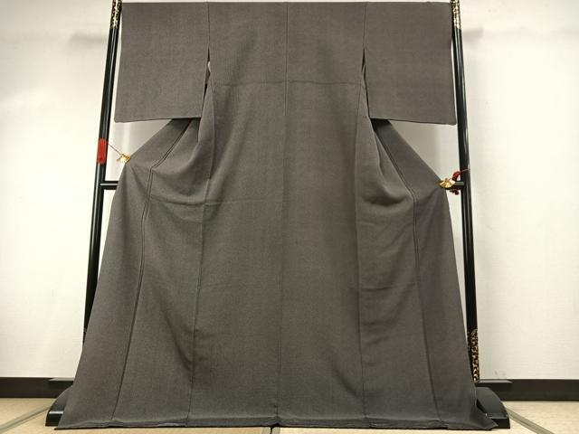 平和屋着物●江戸小紋　彫士：住田双光・染士：服部光擴　角通し　黒地　ロング丈　正絹　逸品　AABI9397fy