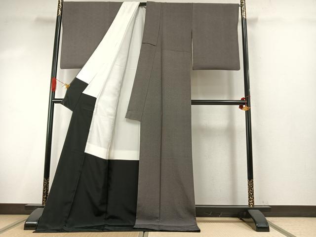 平和屋着物●江戸小紋　彫士：住田双光・染士：服部光擴　角通し　黒地　ロング丈　正絹　逸品　AABI9397fy