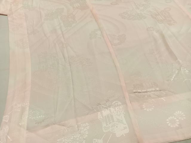 平和屋着物●振袖用長襦袢　無双仕立て　御所車花地紋　暈し染め　正絹　逸品　AABI9401fy