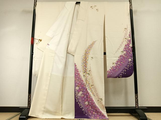 平和屋着物●豪華振袖　草花文　正絹　逸品　AABI9402fy