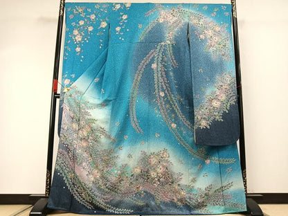 平和屋着物●豪華振袖　絞り　辻が花　暈し染め　金銀彩　正絹　逸品　AABI9407fy