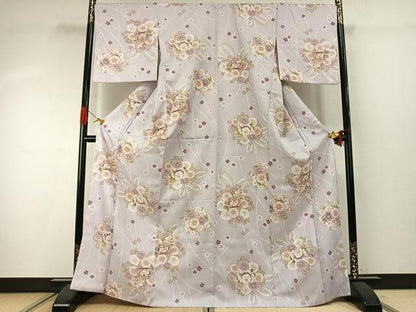 平和屋着物●小紋　草花文　洗える着物　AABI9410fy