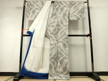平和屋着物●本場大島紬　白大島紬　桑原織物 二代目　桑原啓之介　カタス9マルキ　風景文　さが美扱い　証紙付き　正絹　逸品　AABI9419fy