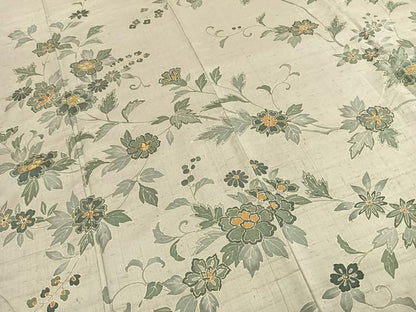 平和屋着物●訪問着　紬地　刺繍　花唐草文　金糸　正絹　逸品　未使用　AABI9421fy