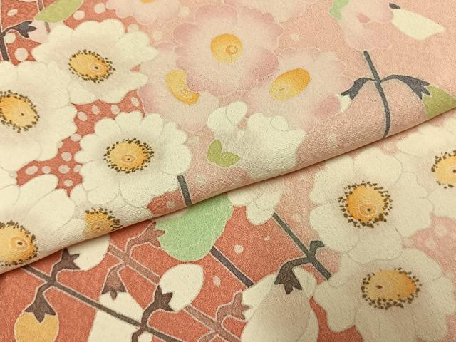 平和屋着物●訪問着　友禅　作家物　枝花文　暈し染め　正絹　逸品　AABI9422fy