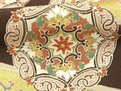 平和屋着物●豪華黒留袖　駒刺繍　吉祥花文　金彩　正絹　逸品　AABI9426fy