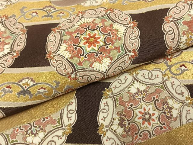 平和屋着物●豪華黒留袖　駒刺繍　吉祥花文　金彩　正絹　逸品　AABI9426fy