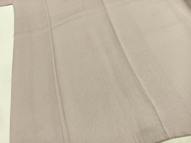 平和屋着物●本加賀友禅作家　毎田仁郎監修　色無地　草花地紋　鴇鼠色　正絹　逸品　AABI9429fy