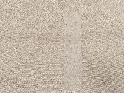 平和屋着物●本加賀友禅作家　毎田仁郎監修　色無地　草花地紋　鴇鼠色　正絹　逸品　AABI9429fy