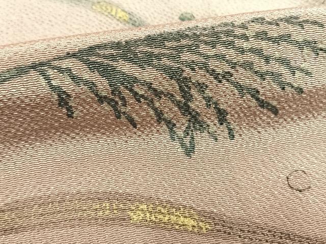 平和屋着物●人形作家・ホリヒロシ　訪問着　露芝文　暈し染め　金彩　鬼しぼ縮緬　正絹　逸品　AABI9433fy