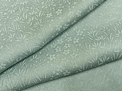 平和屋着物●上質な色無地　草花地紋　秘色色　正絹　逸品　AABI9441fy