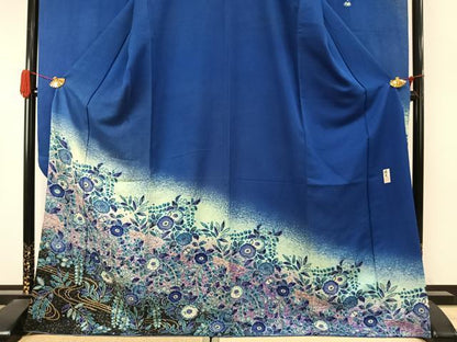 平和屋着物●豪華振袖　作家物　辻が花　暈し染め　金彩　正絹　逸品　AABI9443fy