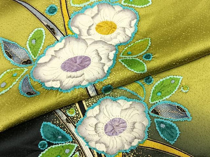 平和屋着物●豪華振袖　絞り　辻が花　暈し染め　金彩　正絹　逸品　AABI9449fy