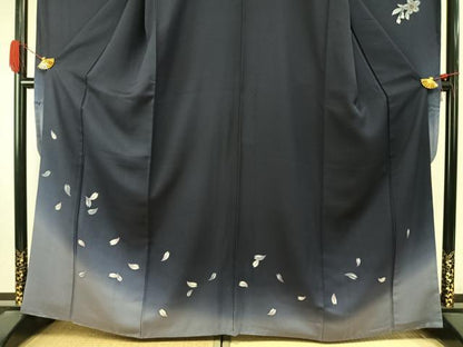 平和屋着物●豪華振袖　舞桜文　暈し染め　正絹　逸品　AABI9453fy