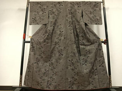 平和屋着物●本場大島紬　カタス7マルキ　花唐草文　正絹　逸品　AABI9454fy