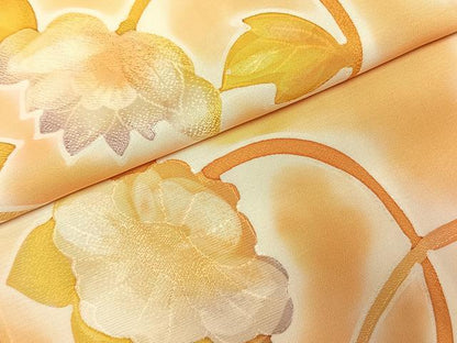 平和屋着物●上質な小紋　地紋起こし　花唐草文　正絹　逸品　AABI9458fy