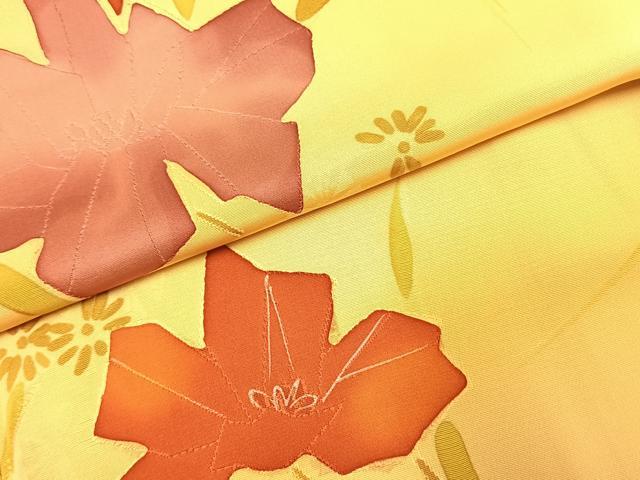 平和屋着物●上質な小紋　地紋起こし　草花文　正絹　逸品　AABI9460fy