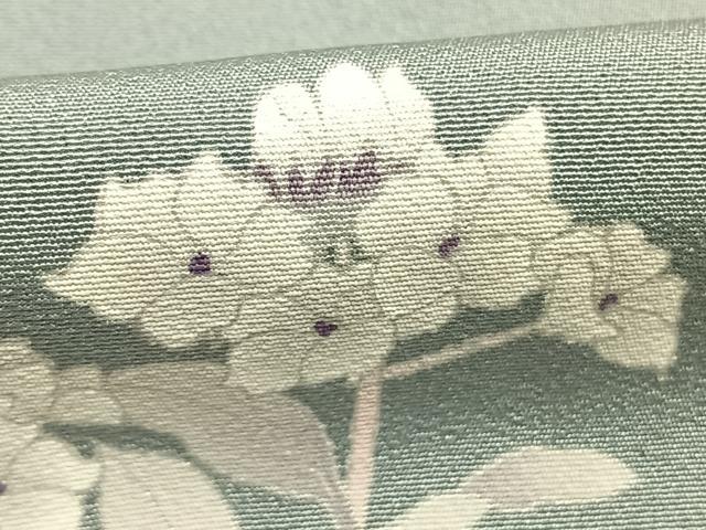 平和屋着物●京加賀糸目友禅作家　山崎巌　色留袖　枝花文　正絹　逸品　AABI9465fy
