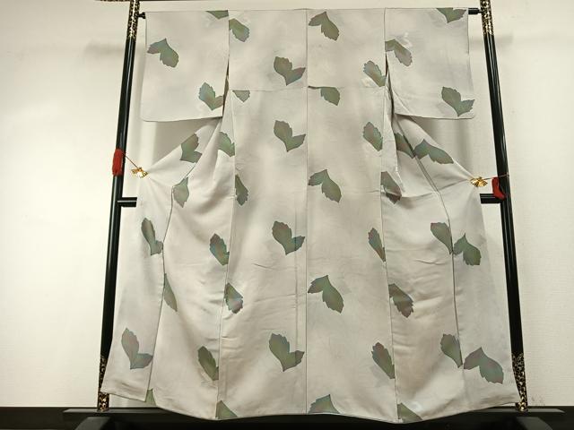 平和屋着物●上質な小紋　地紋起こし　舞葉文　正絹　逸品　AABI9466fy