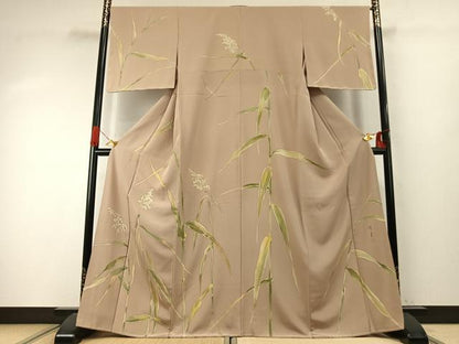 平和屋着物●手描友禅女流作家　一色生子　訪問着　草花文　正絹　逸品　未使用　AABI9469fy