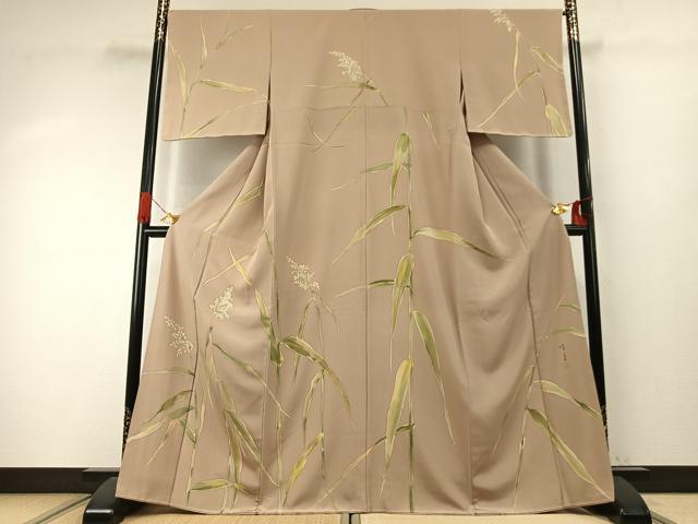 平和屋着物●手描友禅女流作家　一色生子　訪問着　草花文　正絹　逸品　未使用　AABI9469fy