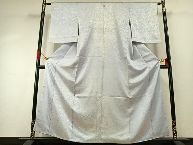 平和屋着物●上質な色無地　墨流し地紋　卯の花色　正絹　逸品　AABI9470fy