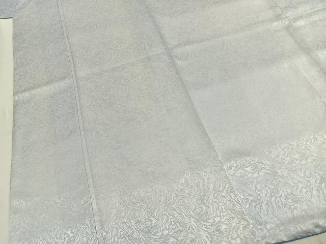 平和屋着物●上質な色無地　墨流し地紋　卯の花色　正絹　逸品　AABI9470fy