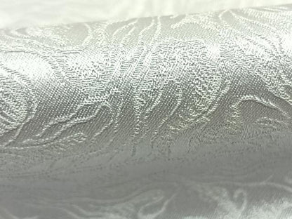 平和屋着物●上質な色無地　墨流し地紋　卯の花色　正絹　逸品　AABI9470fy