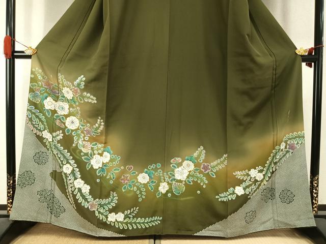 平和屋着物●螺鈿作家　藤本隆士　訪問着　辻が花　暈し染め　金彩　正絹　逸品　AABI9473fy