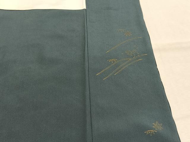 平和屋着物●訪問着　総刺繍　草花文　暈し染め　金銀糸　正絹　逸品　AABI9474fy