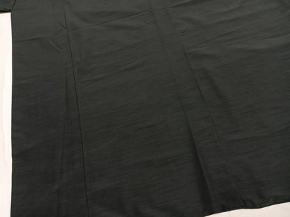 平和屋着物●男性　色無地　アンサンブル　黒地　キングサイズ　洗える着物　AABI9475fy