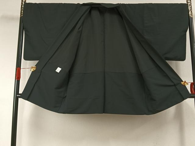 平和屋着物●男性　色無地　アンサンブル　黒地　キングサイズ　洗える着物　AABI9475fy