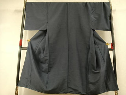 平和屋着物●男性　色無地　紺青色　キングサイズ　洗える着物　AABI9478fy