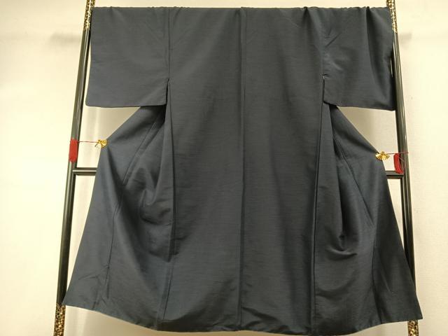 平和屋着物●男性　色無地　紺青色　キングサイズ　洗える着物　AABI9478fy