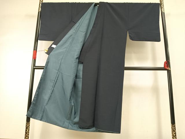 平和屋着物○男性 色無地 紺青色 洗える着物 AABI9480fy