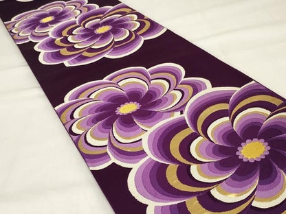平和屋着物◎六通柄袋帯　唐織　舞花文　金糸　正絹　逸品　AABI9484ou