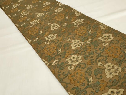 平和屋着物◎六通柄 本袋帯 花唐草文 正絹 逸品 AABI9509ou