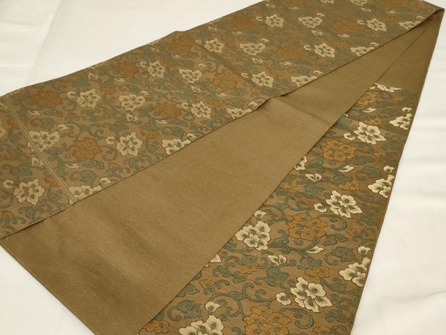 平和屋着物◎六通柄 本袋帯 花唐草文 正絹 逸品 AABI9509ou