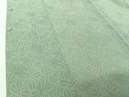 平和屋着物▽道行コート　スリーシーズン　春夏秋　塵除け　葉尽くし紋紗　千草鼠色　正絹　逸品　AABI9522jh