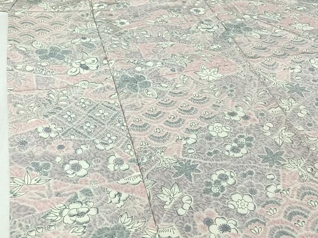 平和屋着物▽上質な小紋　単衣　辻が花　正絹　逸品　AABI9523jh