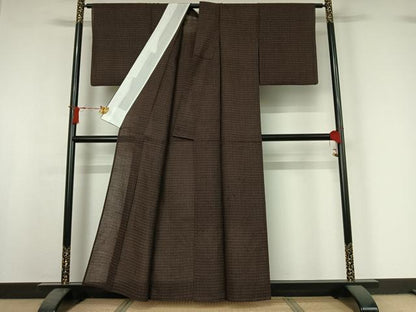 平和屋着物▽小紋　単衣　横段文　AABI9525jh